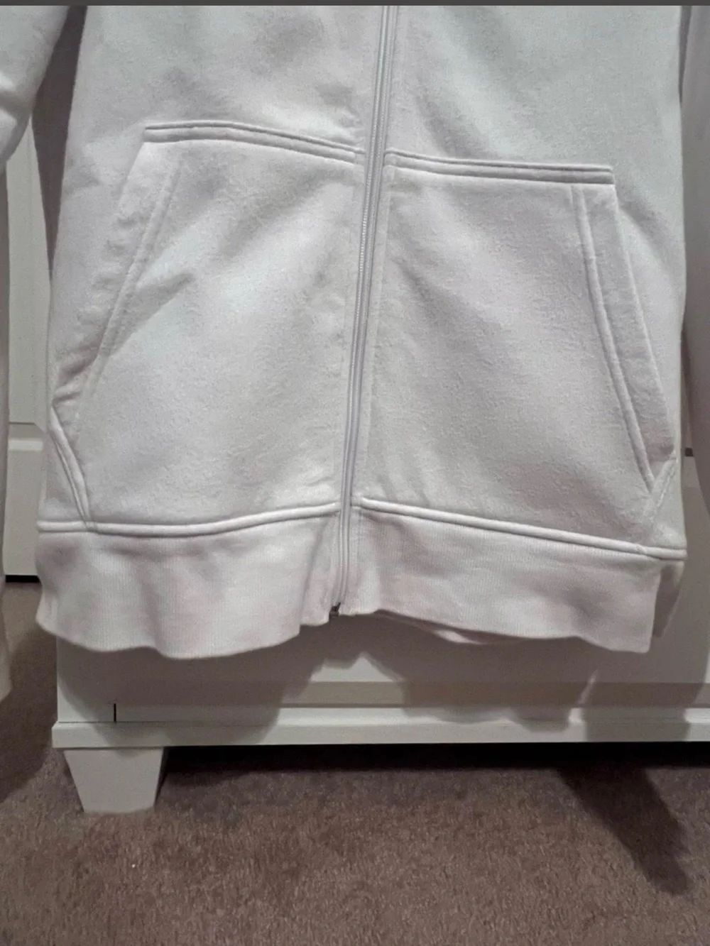 Michael Kors Women’s White Zip-Up Hoodie Jacket